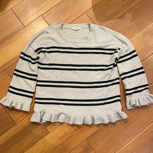 Grey ruffled sweater